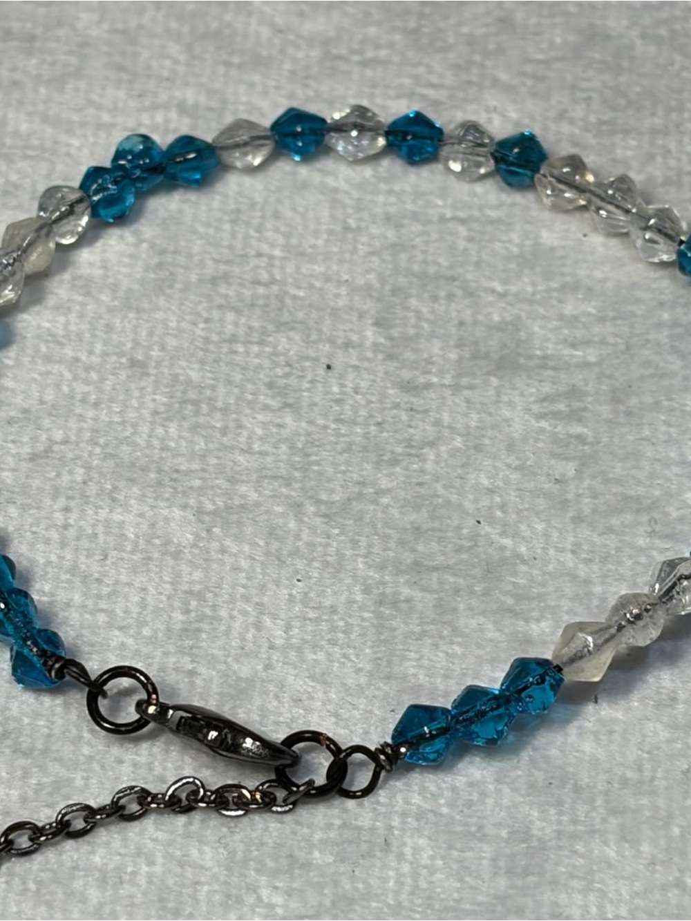 Blue and Clear Crystal Beaded Bracelet for Women